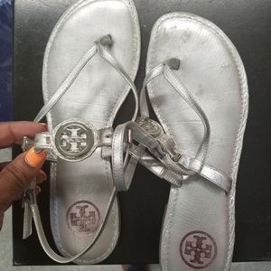 Silver Tory Burch sandals